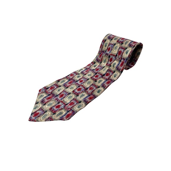 Martin Wong Napa Valley Geometric Men's Tie 100% Silk 58"x4" Necktie - Picture 2 of 8